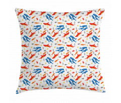 Whale and Hammerhead Shark Pillow Cover
