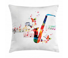 Saxophone with Butterflies Pillow Cover