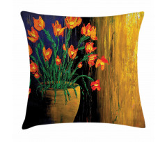 Botanical Vase Illustration Pillow Cover