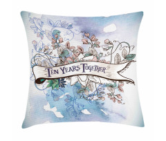 10 Years Floral Art Pillow Cover