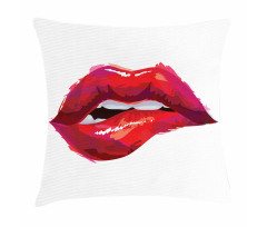 Woman Biting Lips Pillow Cover