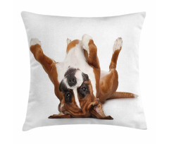 Funny Playful Puppy Image Pillow Cover