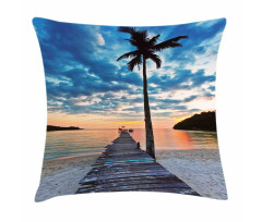 Rustic Jetty on Calm Water Pillow Cover