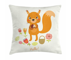 Funny Animal Saying Hello Pillow Cover