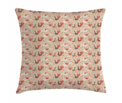 Chickens with Red Ducklips Pillow Cover