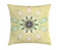 Round Whimsical Background Pillow Cover