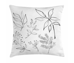 Sketched Botanical Theme Pillow Cover