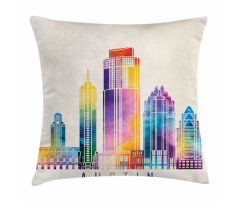 Outlined Monuments Skylines Pillow Cover