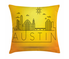 Minimal Texas Linear Skyline Pillow Cover