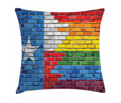 Brick Wall Grungy Texas Town Pillow Cover