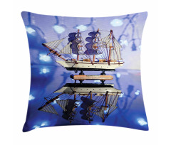 Model of a Ship with Sails Pillow Cover