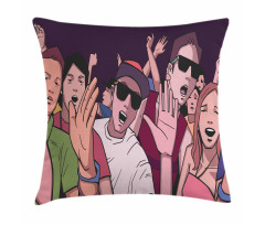 Music Festival Cartoon Image Pillow Cover