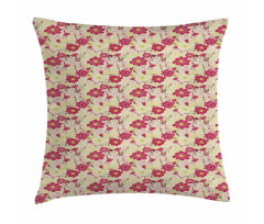 Feminine Floral Pinky Garden Pillow Cover