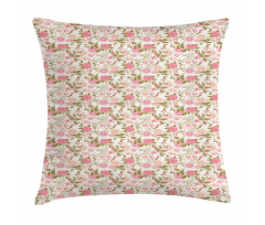 Pink Chrysanthemum Flower Pillow Cover