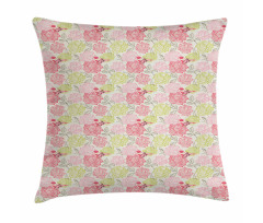 Perching Birds on Petals Pillow Cover