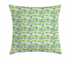 Sketch Underwater Habitants Pillow Cover