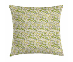 Garden Plants Floral Theme Pillow Cover