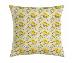 Blooming Petals Snowy Scene Pillow Cover