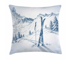 Landscape of Snowy Mountains Pillow Cover