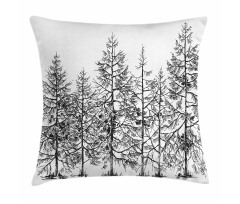 Seasonal Pine Tree Landscape Pillow Cover