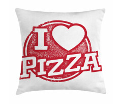 Grunge Love Pizza Lettering Pillow Cover