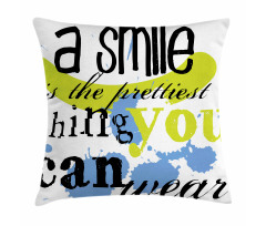 Uplifting Smile Happy Phrase Pillow Cover