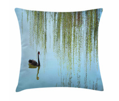 Black Swan on the Lake Pillow Cover