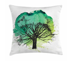 Blended Watercolor Leaf Pillow Cover