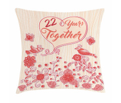 22 Years Together Birds Pillow Cover