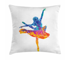 Colorful Ballerina Girl Pose Pillow Cover