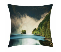 Foggy Mountain Reflection View Pillow Cover