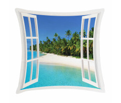 Paradise Island Palm Tree Pillow Cover