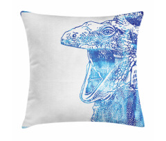 Watercolor Style Blue Animal Pillow Cover