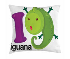 Capital Letter with Cartoon Pillow Cover