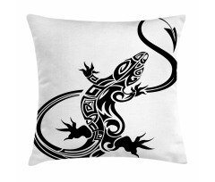 Lizard Silhouette Design Pillow Cover