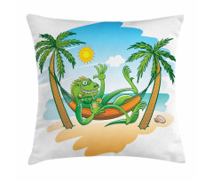 Tropical Holiday Palm Tree Pillow Cover