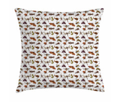 Grasshopper Ladybug Butterfly Pillow Cover