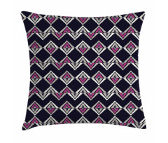 Native Folk Motifs Chevron Pillow Cover