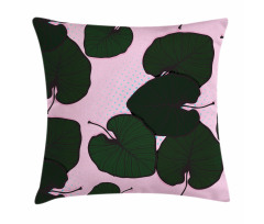 Tropical Foliage on Pink Pillow Cover