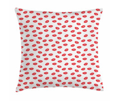 Red Kisses Imprint Pillow Cover