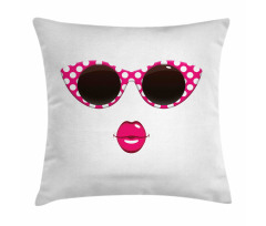 Polka Dot Cat Eye Sunglasses Pillow Cover