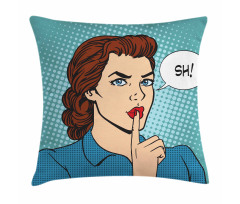 Top Secret Silence Retro Woman Pillow Cover