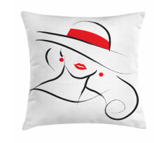 Black Stroke Contour Drawing Pillow Cover