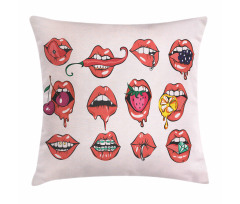 Pierced Tongue Teeth Braces Pillow Cover