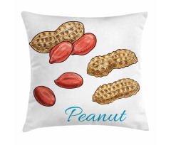 Peanut Sketch of Nut Pillow Cover