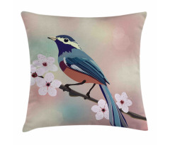 Sparrow Perching Pillow Cover