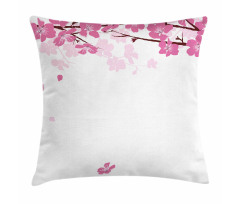 Falling Flower Motif Pillow Cover