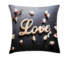 Love Sign Wooden Pillow Cover