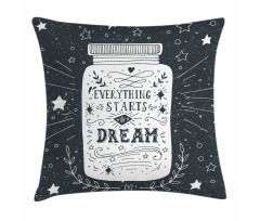 Grunge Style Stars Foliage Pillow Cover