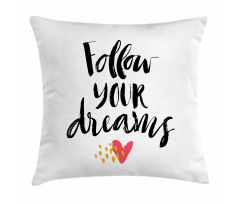 Hand Drawn Brush Lettering Pillow Cover